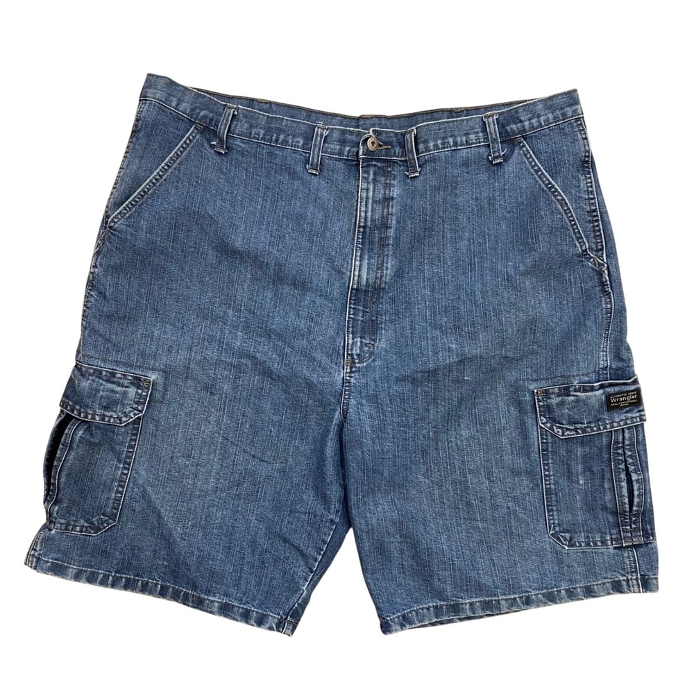 Wrangler Mens Denim Cargo Shorts Blue Relaxed Fit‎ Size 44